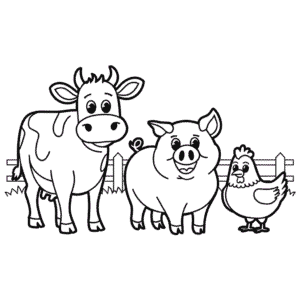 Makkelijke Tekening Boerderijdierenvrienden