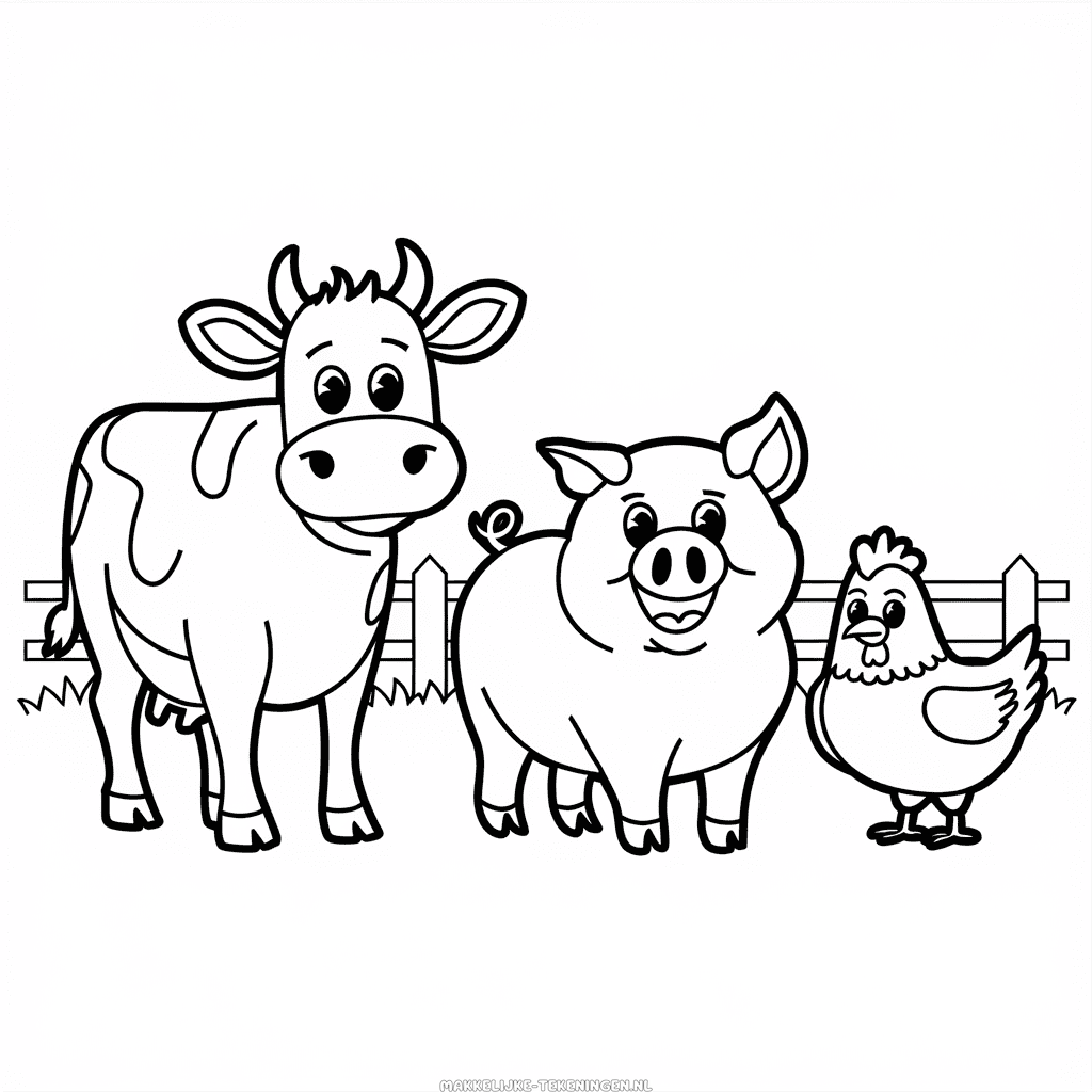 Makkelijke Tekening Boerderijdierenvrienden