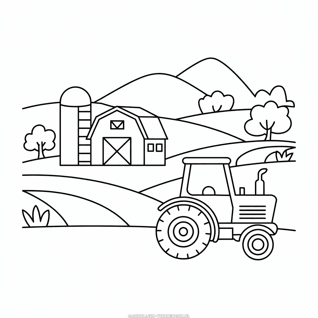 Makkelijke Tekening Boerderijlandschap