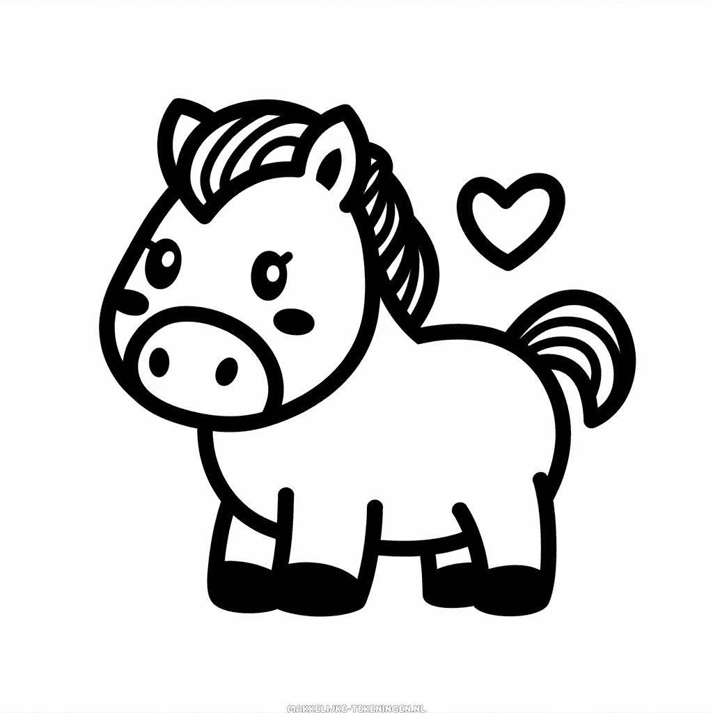 Makkelijke Tekening Kawaii schattig paard