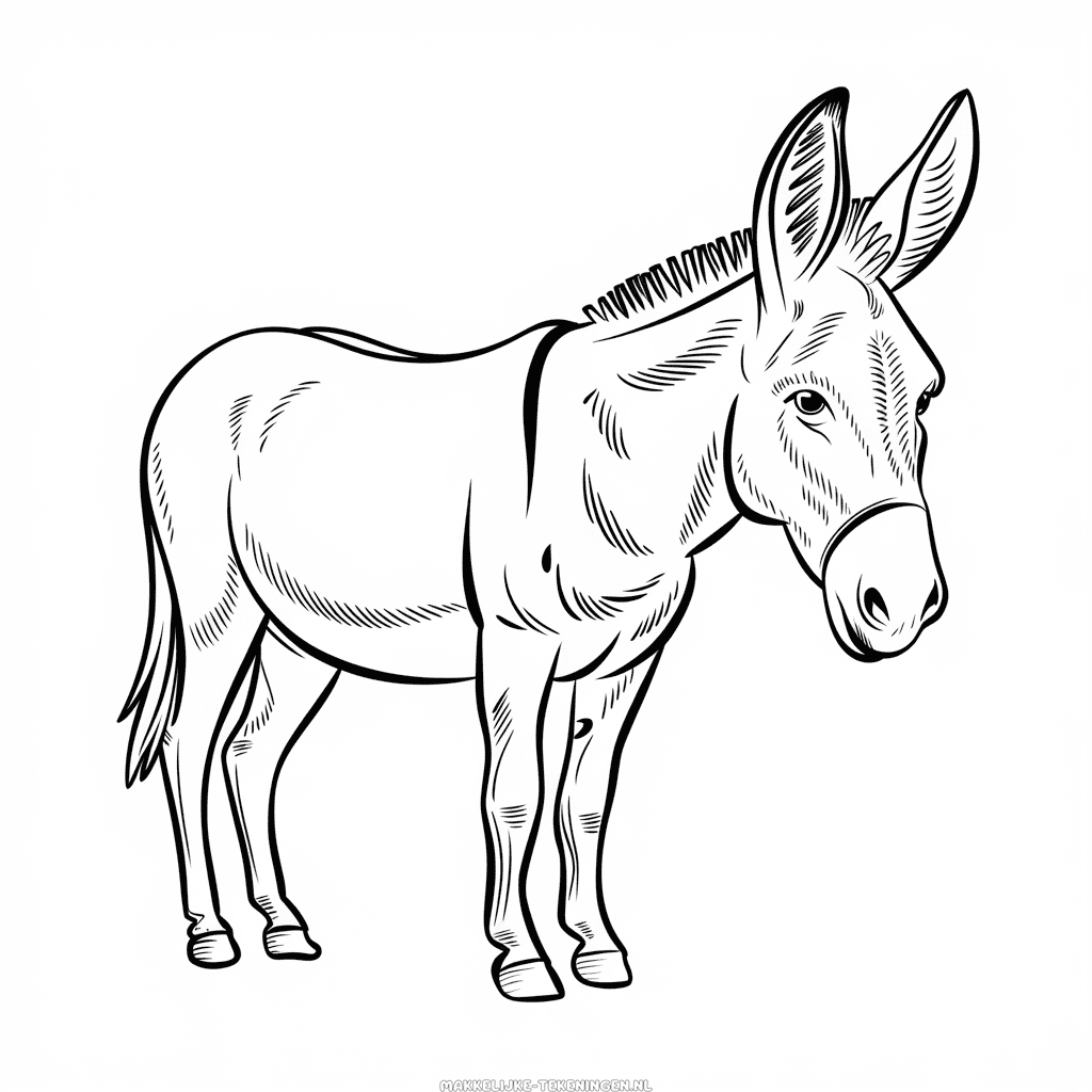Makkelijke Tekening Realistische Ezel