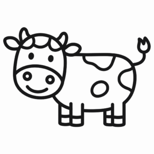 Makkelijke Tekening Zwart en witte koe