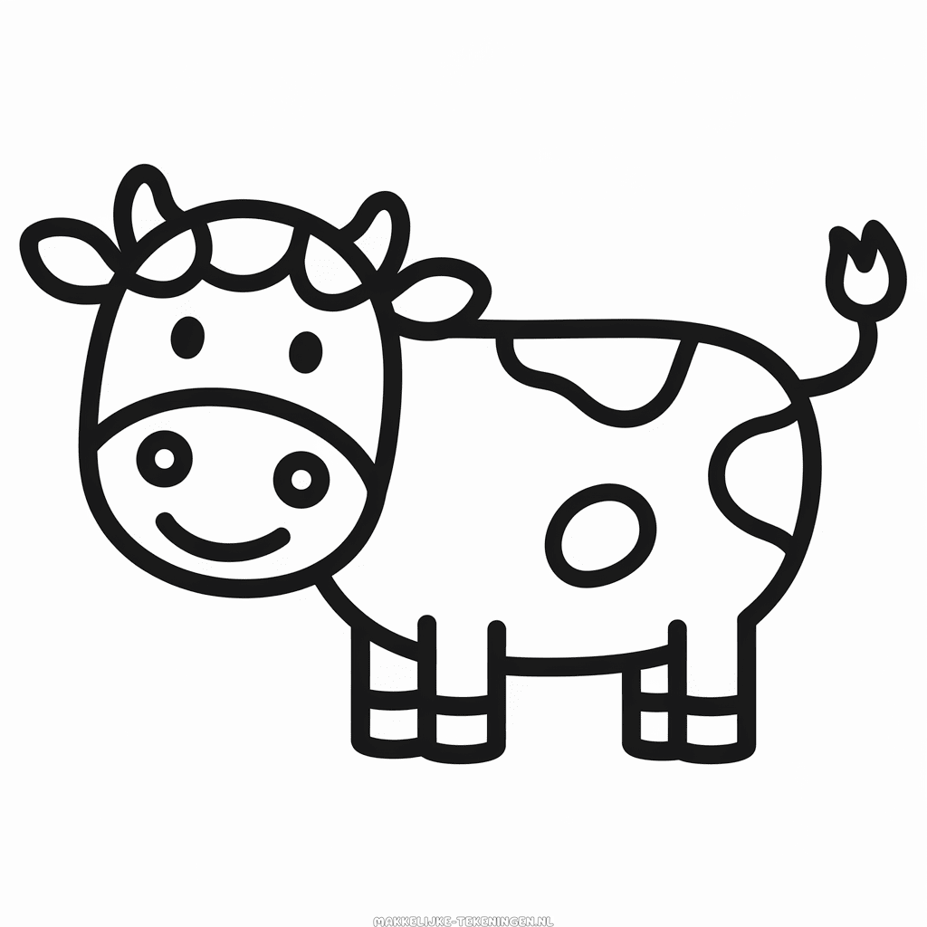 Makkelijke Tekening Zwart en witte koe