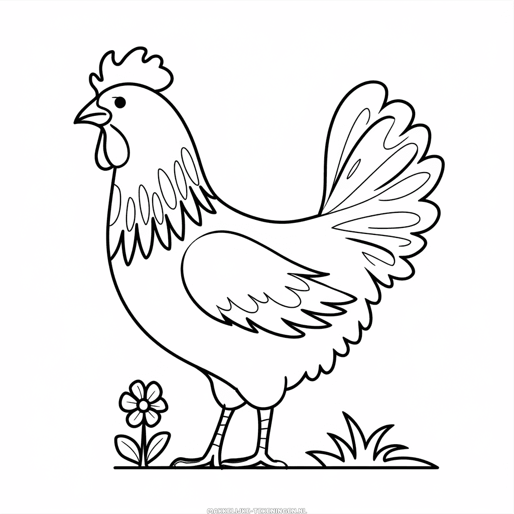Makkelijke Tekening Prachtige Kip
