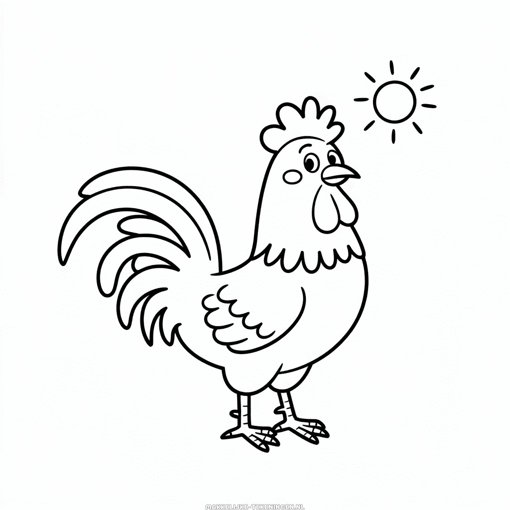 Makkelijke Tekening Stripfiguur Haan