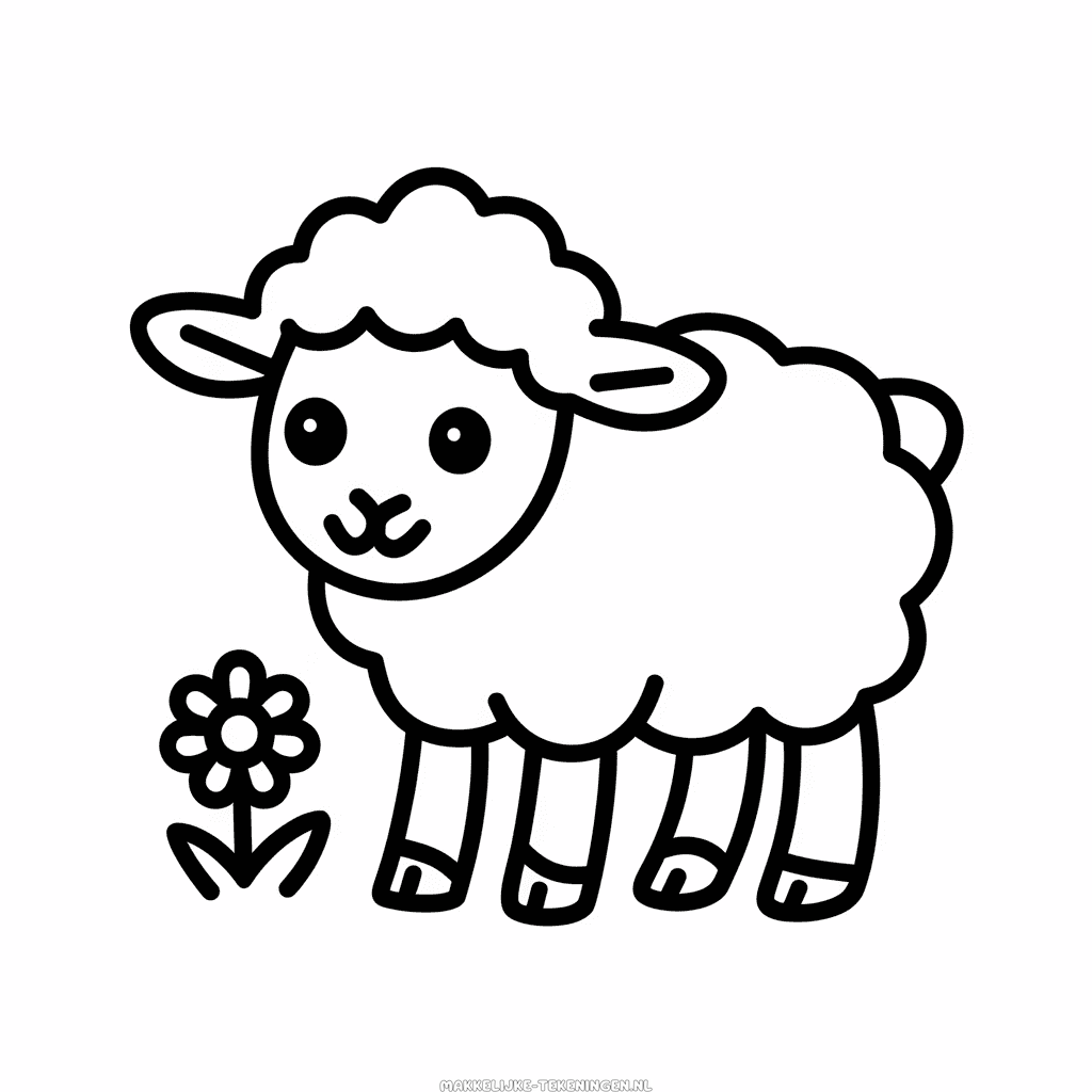 Makkelijke Tekening van een Baby Schaap