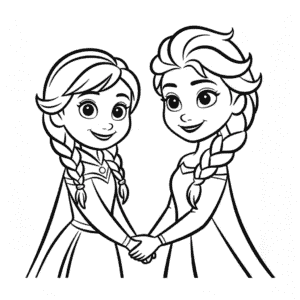 Tekening Anna en Elsa Samen