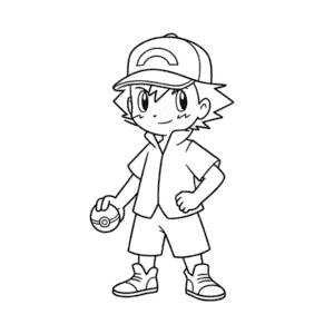 Tekening Ash Pokémon Meester