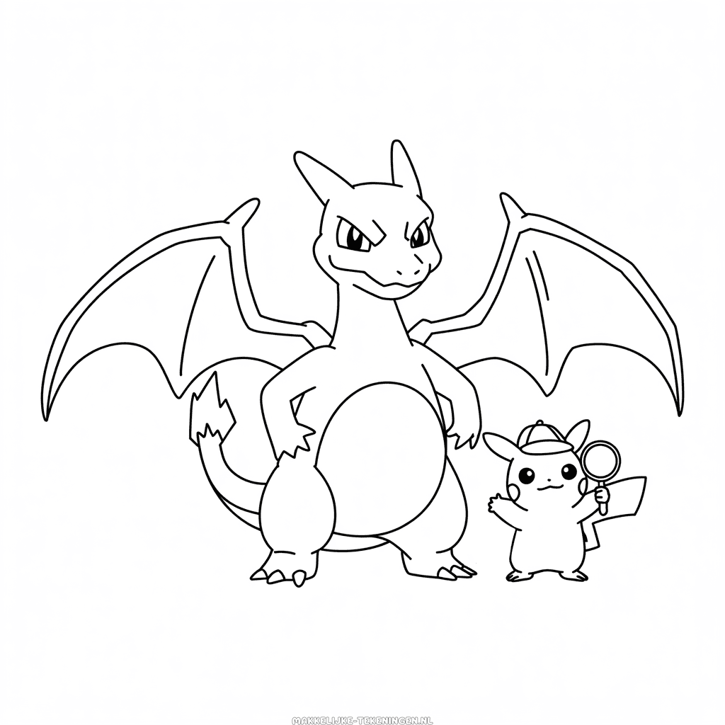 Tekening Charizard en Detective Pikachu