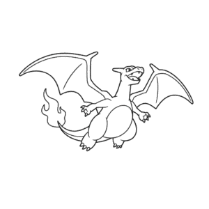 Tekening Charizard vliegt