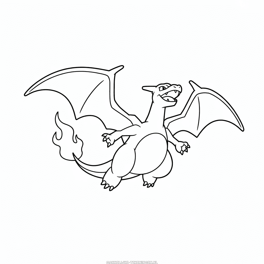 Tekening Charizard vliegt