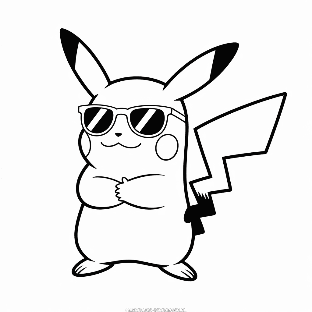 Tekening Coole Pikachu