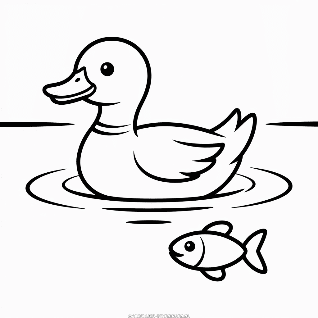 Tekening Eend in water