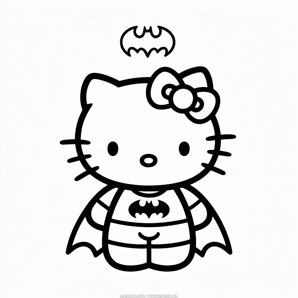 Tekening Hello Kitty Batman