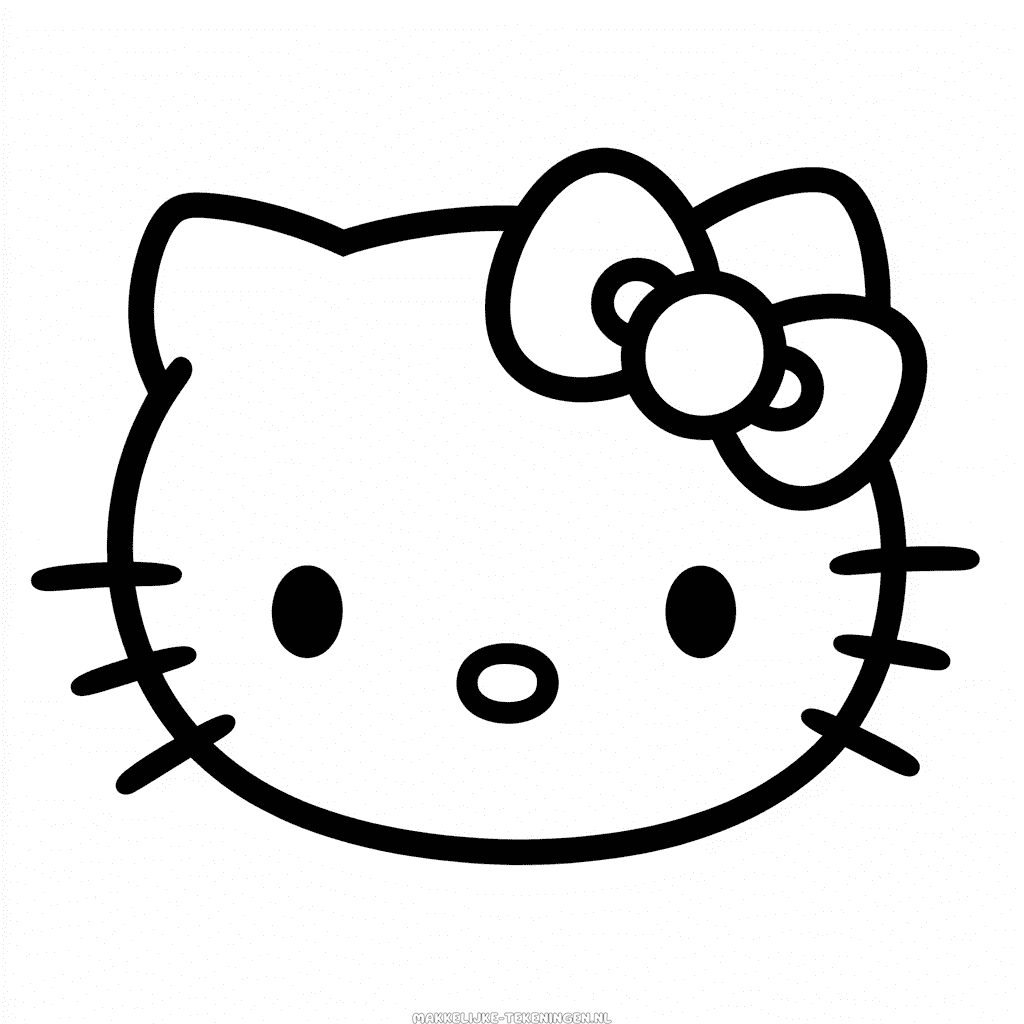 Tekening Hello Kitty Gezicht