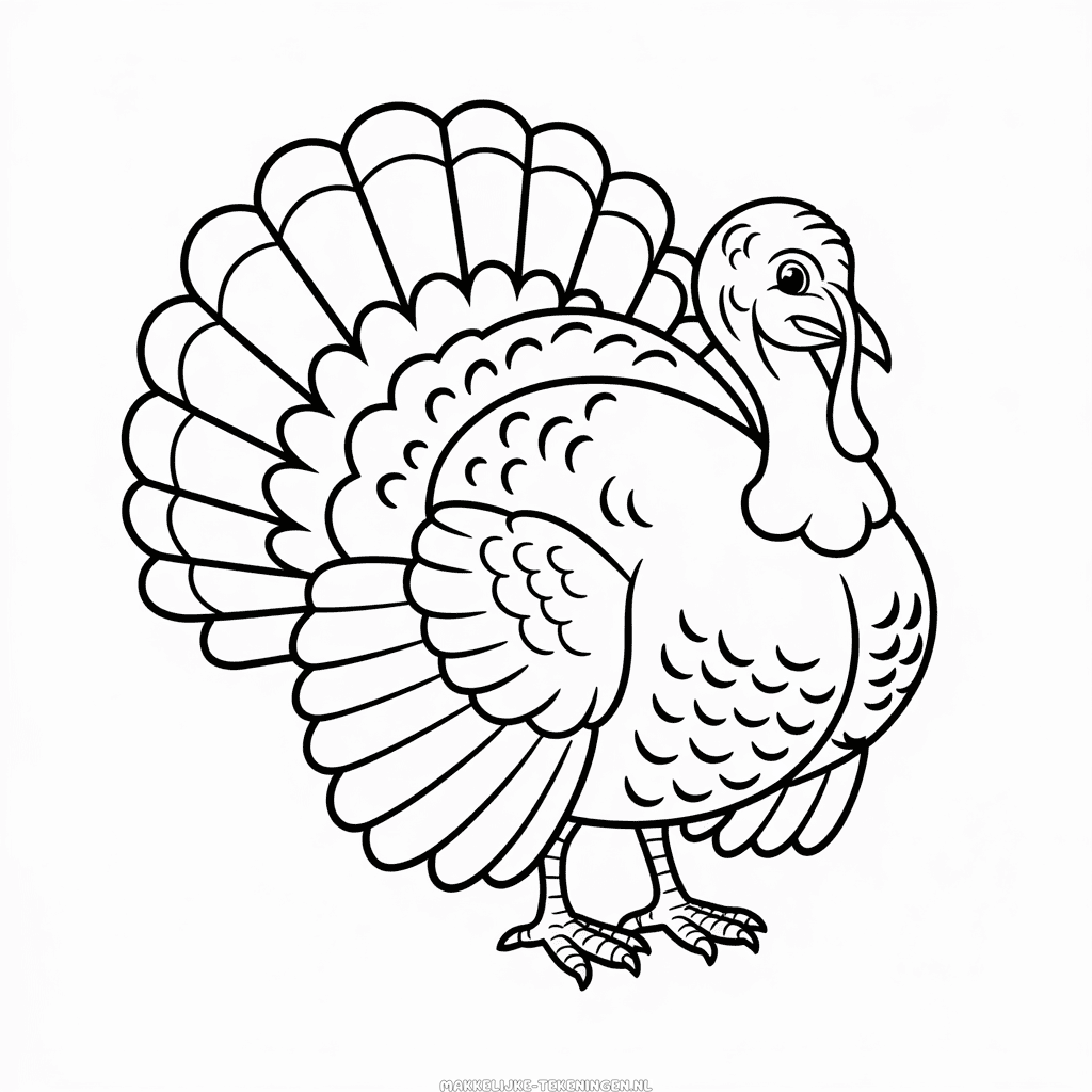 Tekening Realistische kalkoen