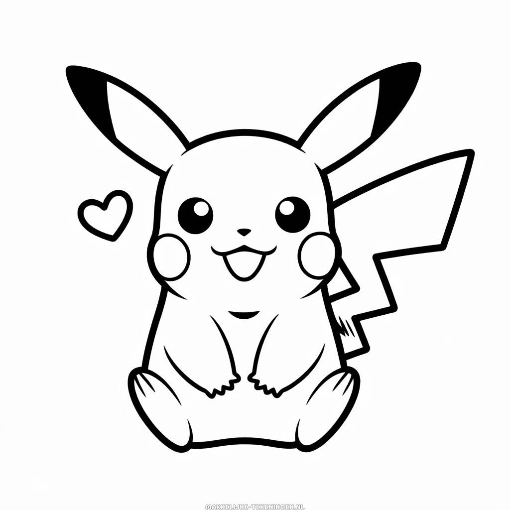Tekening Schattige Pikachu