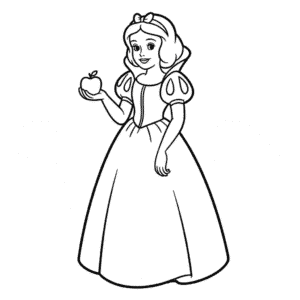 Tekening Sneeuwwitje en Appel
