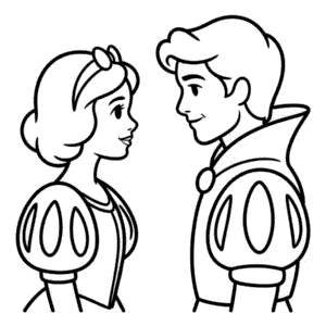 Tekening Sneeuwwitje en de Prins