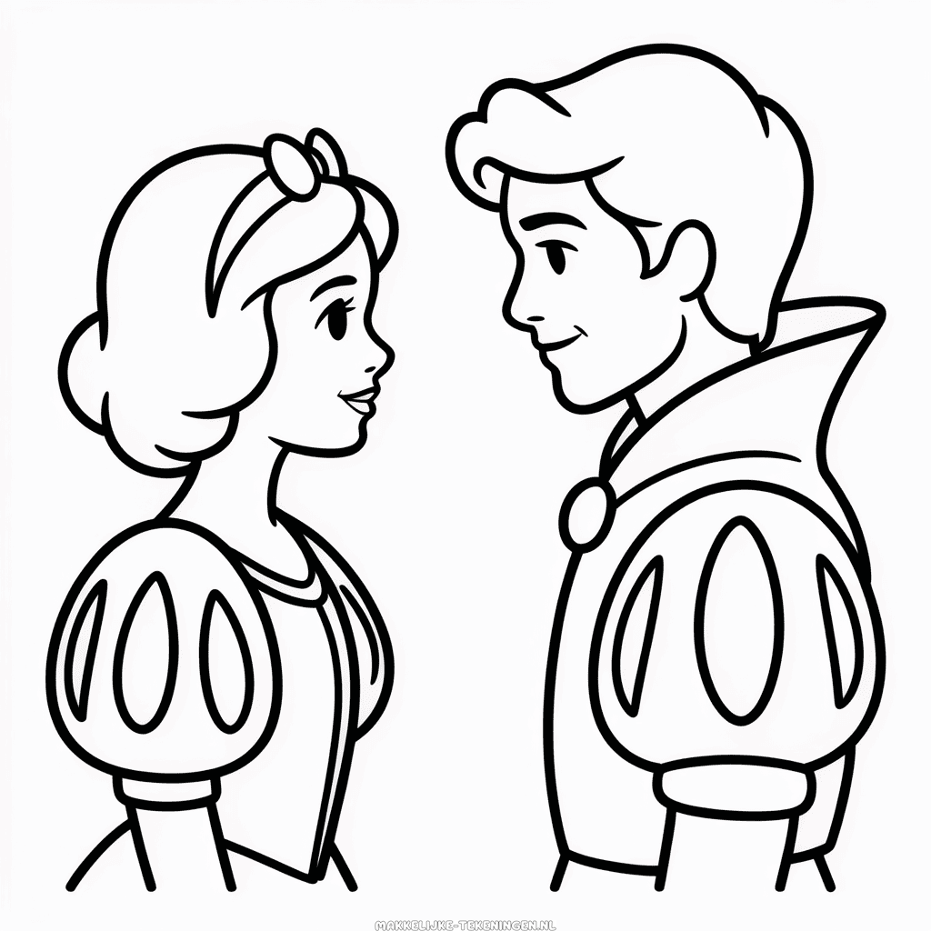 Tekening Sneeuwwitje en de Prins