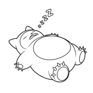 Tekening Snorlax aan het Slapen