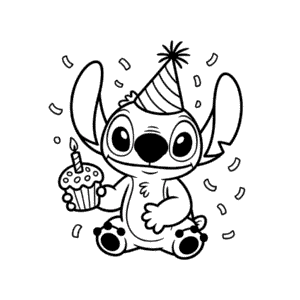 Tekening Stitch Verjaardag