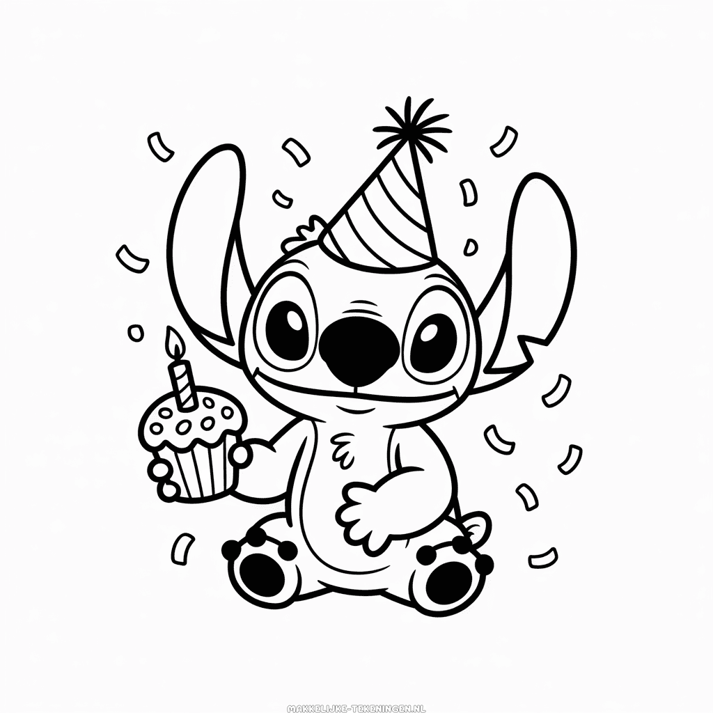 Tekening Stitch Verjaardag