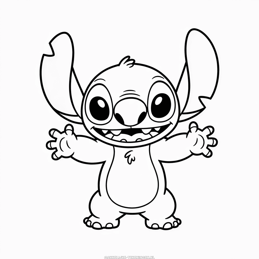 Tekening Zwart en Wit Stitch
