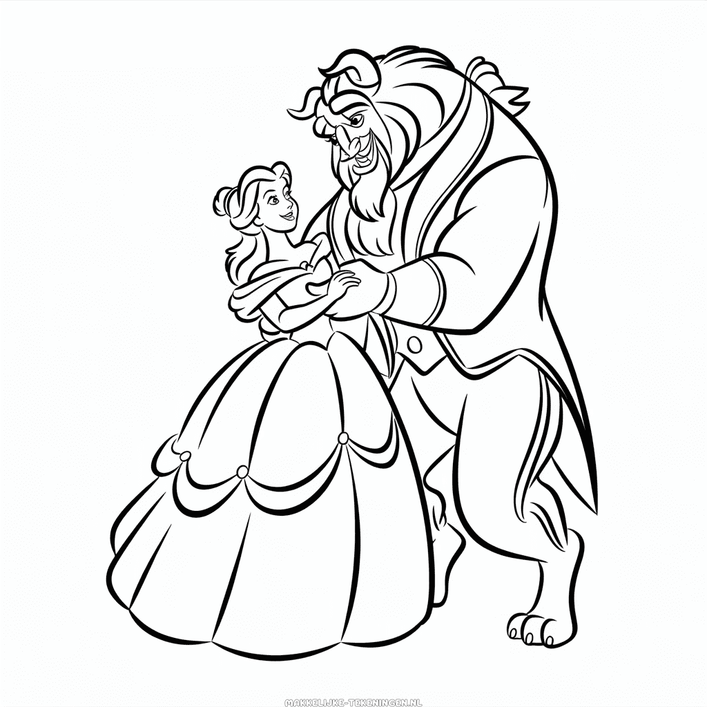 Tekening Belle en het Beest Disney