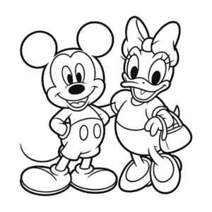 Tekening Daisy Duck en Mickey