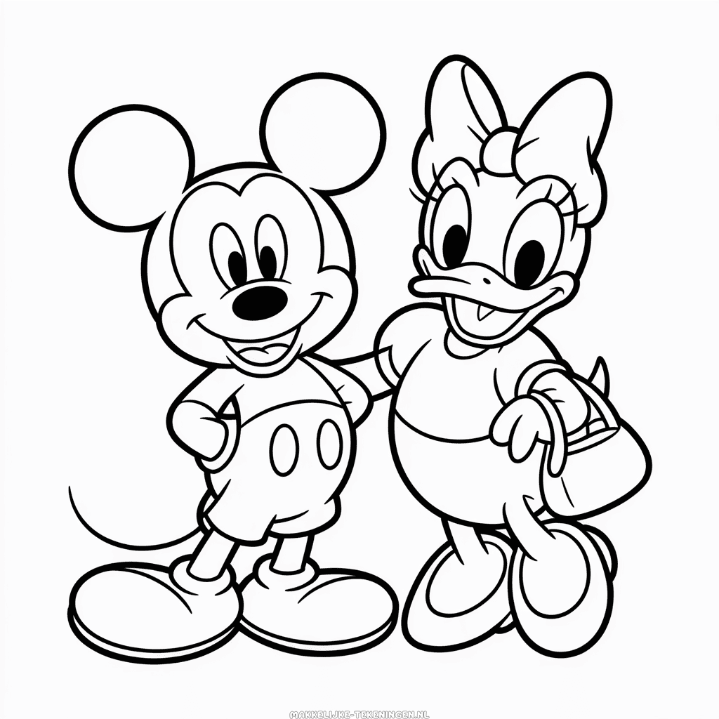 Tekening Daisy Duck en Mickey