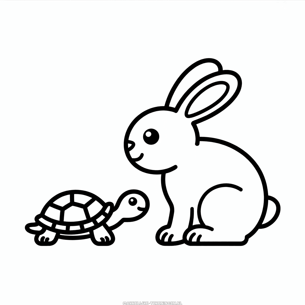 Tekening Konijn met Schildpad