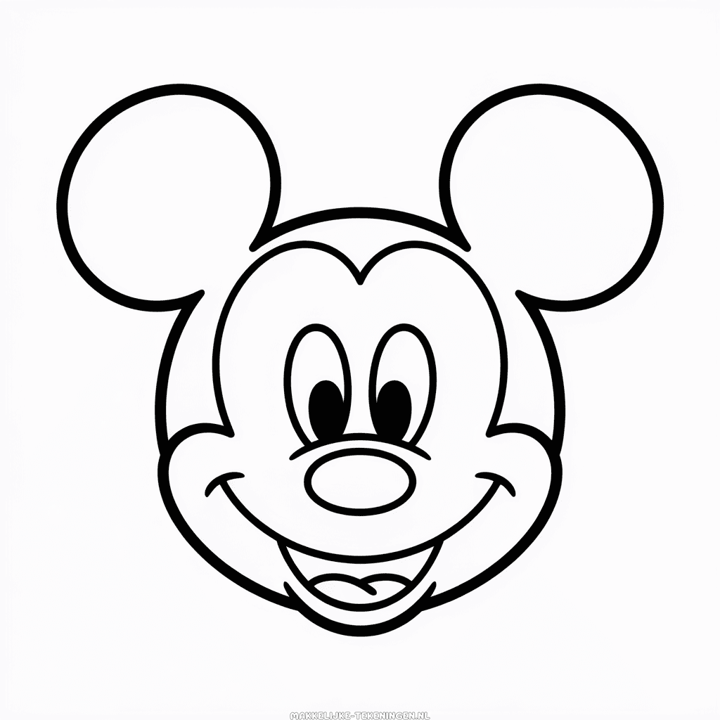 Tekening Mickey Mouse Hoofd