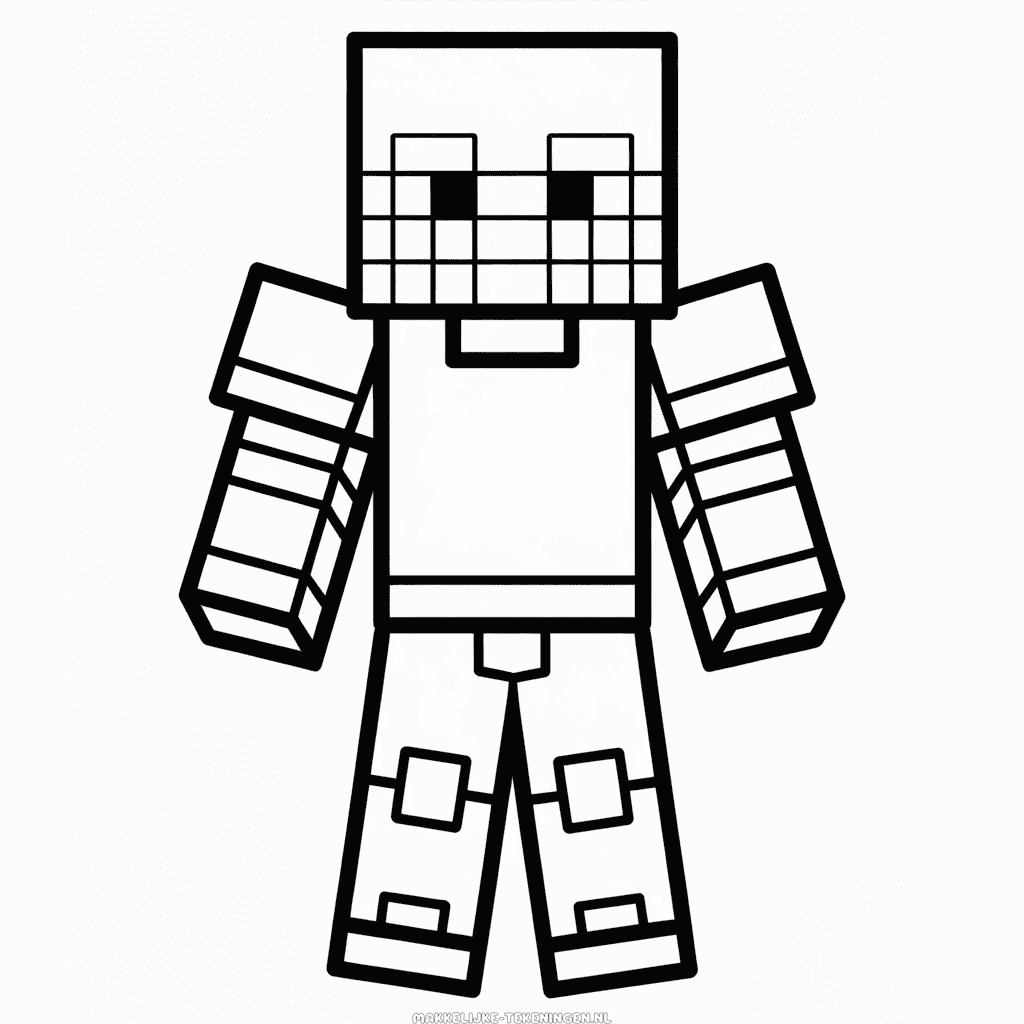 Tekening Minecraft Harnas