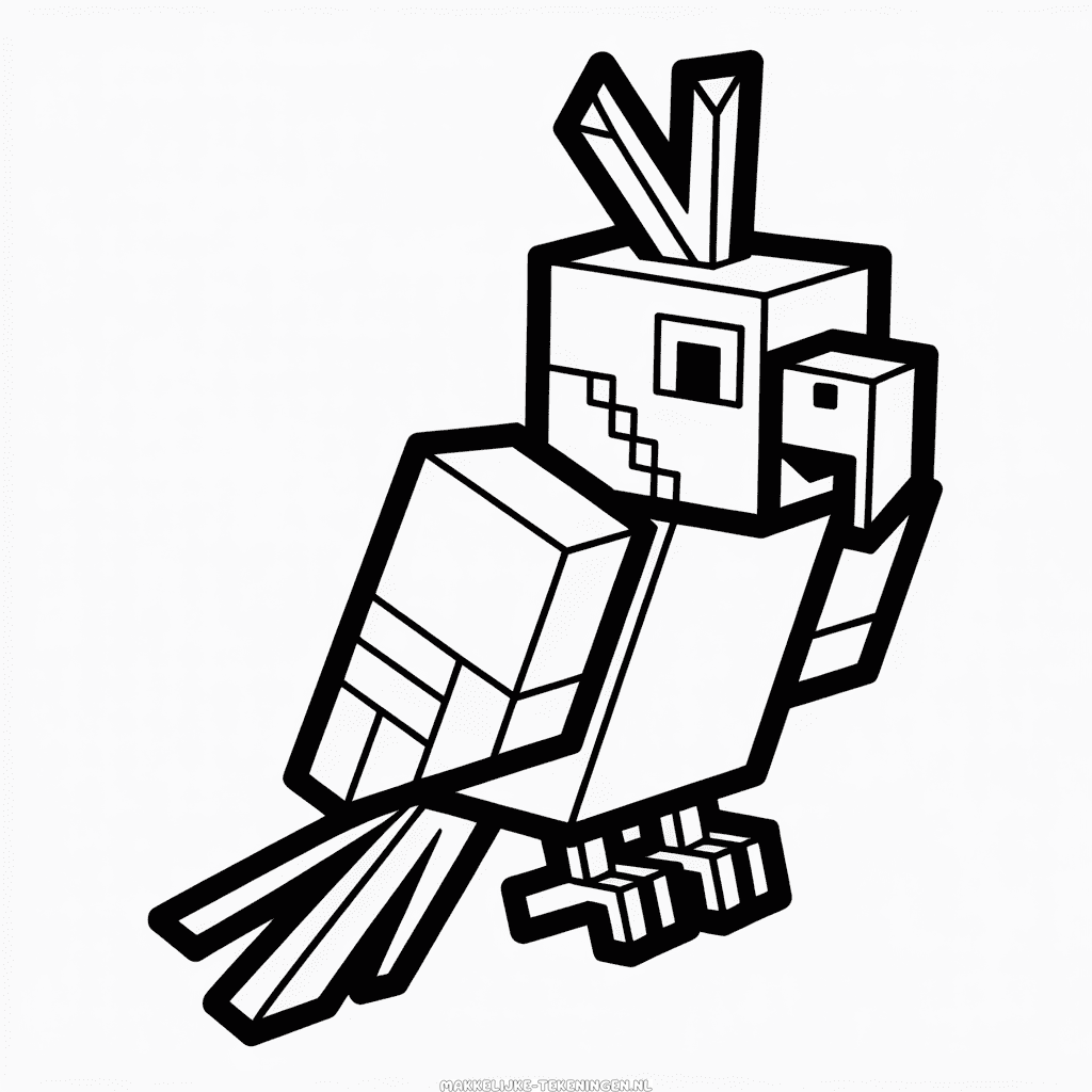 Tekening Minecraft Vogel