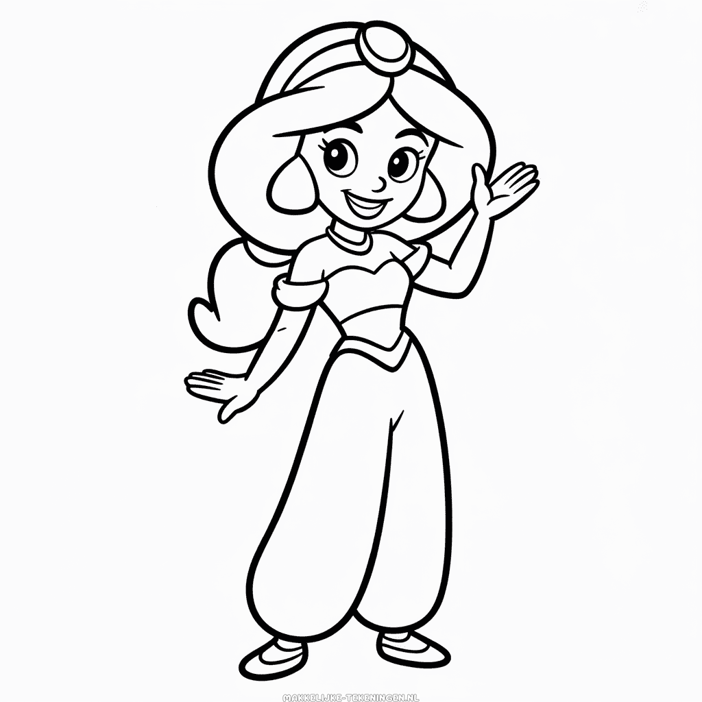 Tekening Prinses Jasmine Tekenfilm