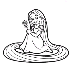 Tekening Rapunzel Disney Prinses
