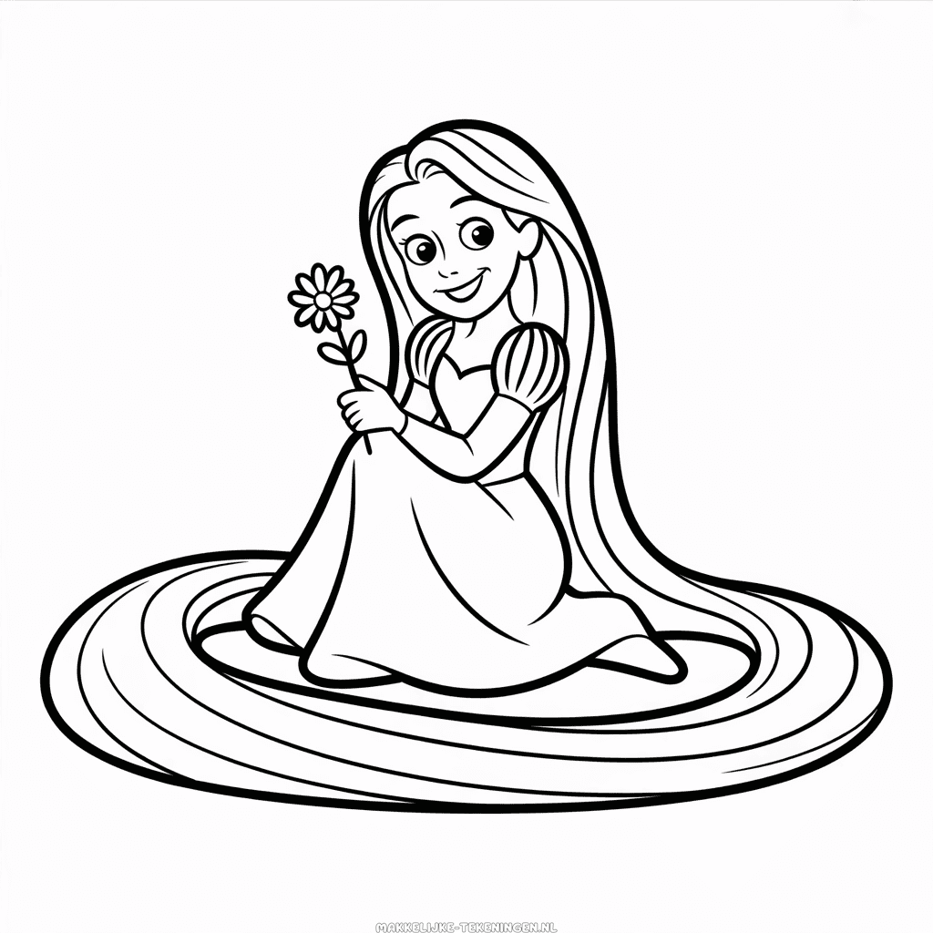 Tekening Rapunzel Disney Prinses
