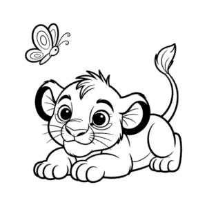 Tekening Schattige De Leeuwenkoning