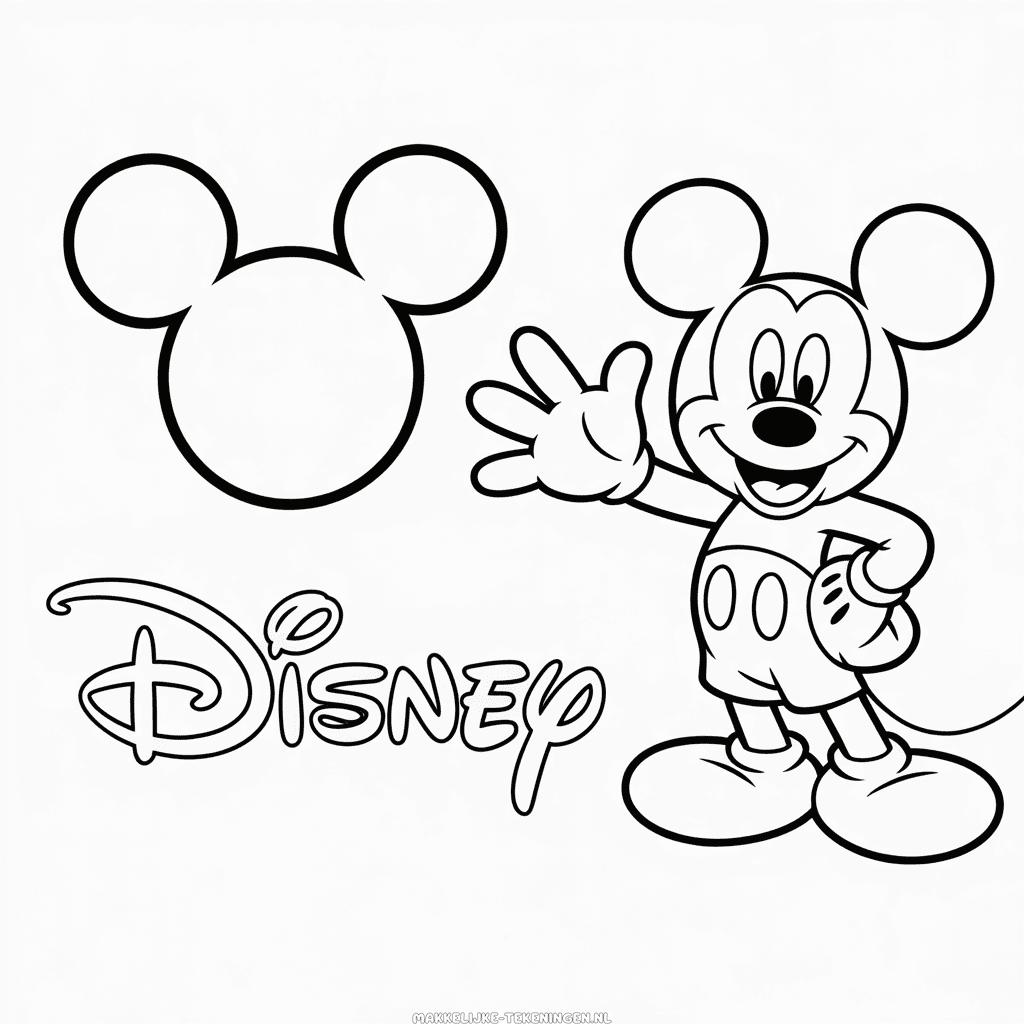 Tekening Schattige Mickey Disney Cartoon