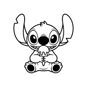 Tekening Stitch Eet Ijsje