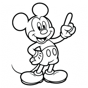 Tekening Zwart en Wit Mickey