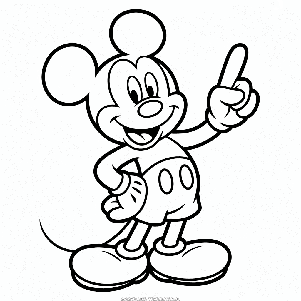 Tekening Zwart en Wit Mickey