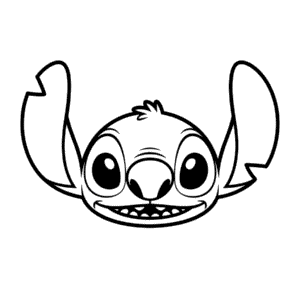Tekening Gezicht van Stitch