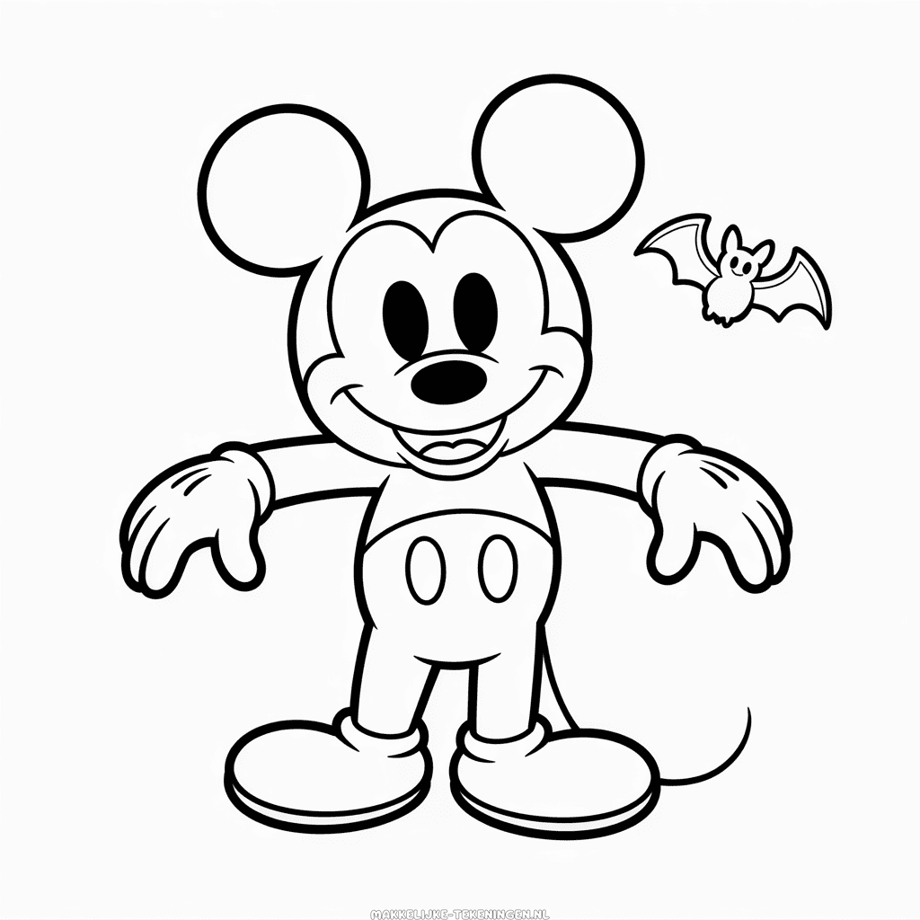 Tekening Griezelige Mickey Mouse