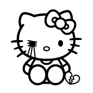 Tekening Hello Kitty Emo