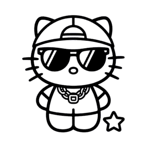 Tekening Hello Kitty Gangster