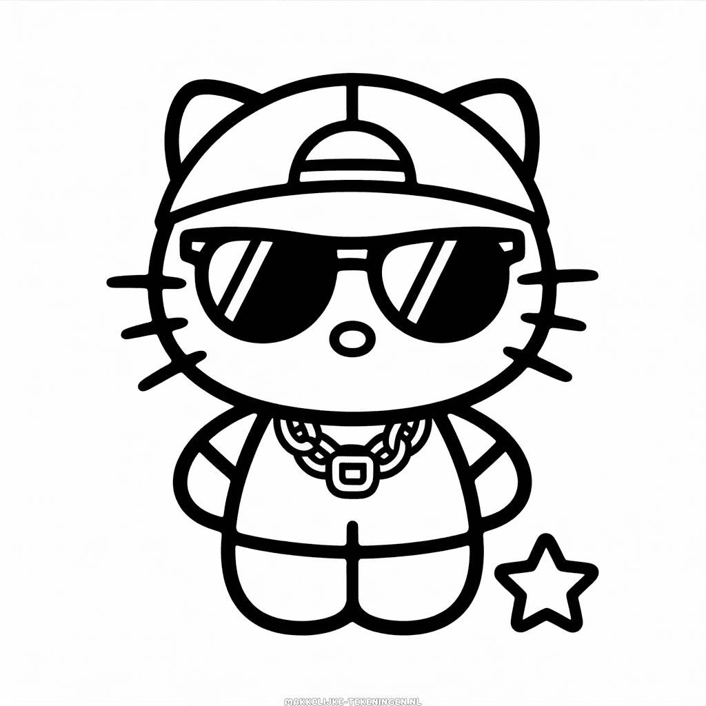 Tekening Hello Kitty Gangster