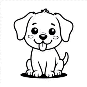 Tekening Schattige Hond