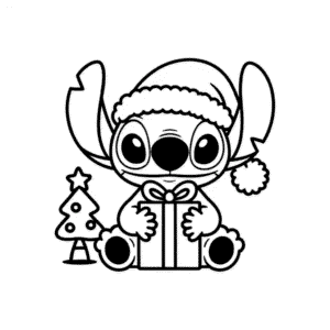 Tekening Stitch Kerstmis